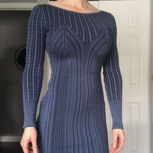 Blue Guess bodycon sweater dress